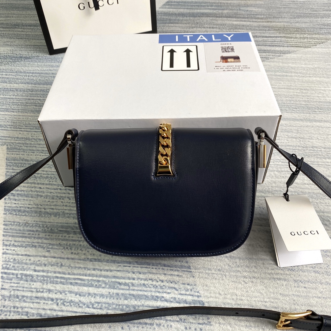 Gucci Sylvie 1969 Mini Shoulder Bag 615965 Dark blue